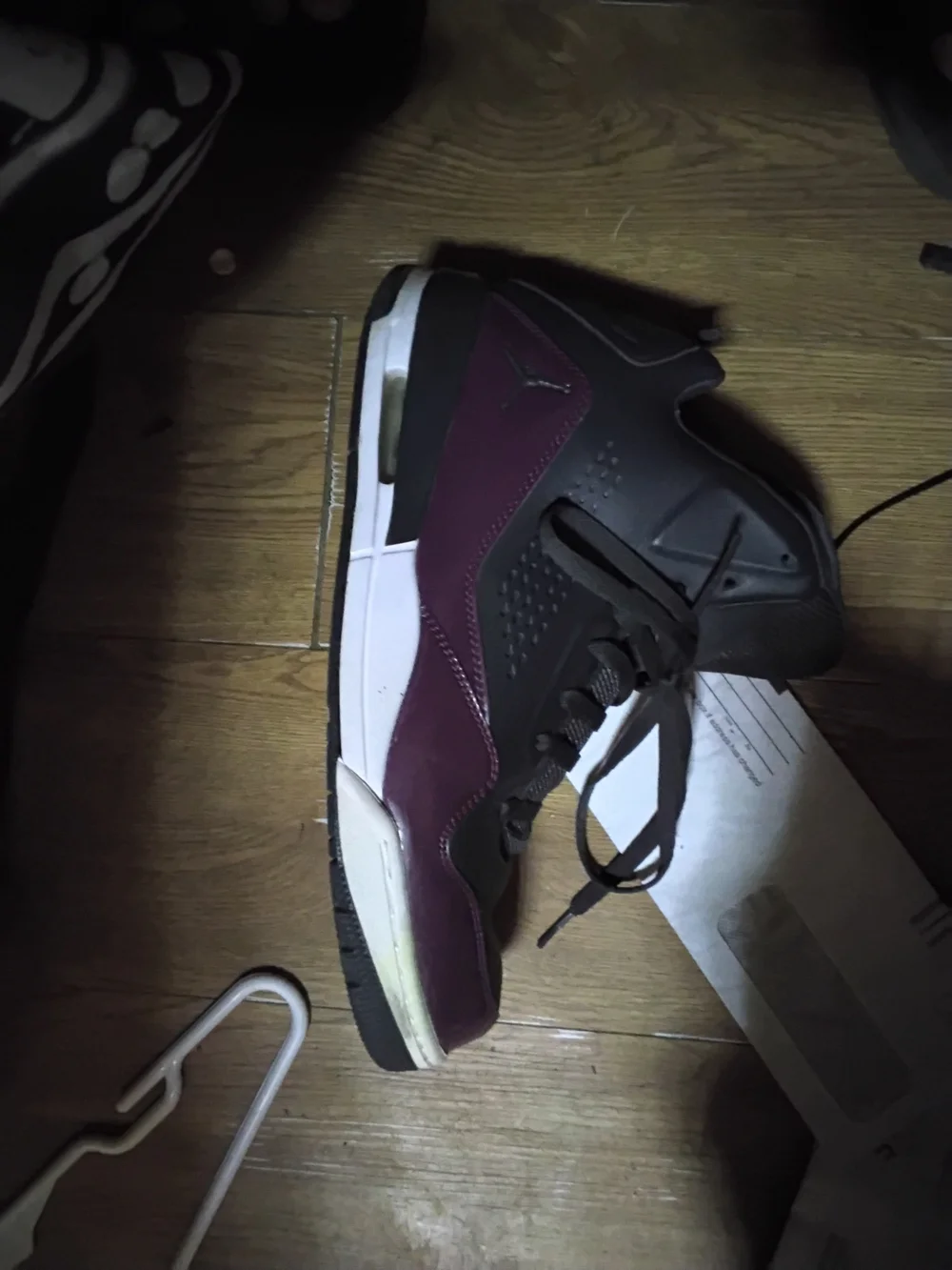 Jordan Men's Mid-Top Sneaker in Burgundy and Black